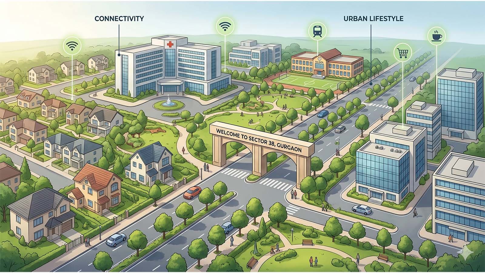 Sector 38 Gurgaon Overview – Location, Connectivity & Lifestyle Guide