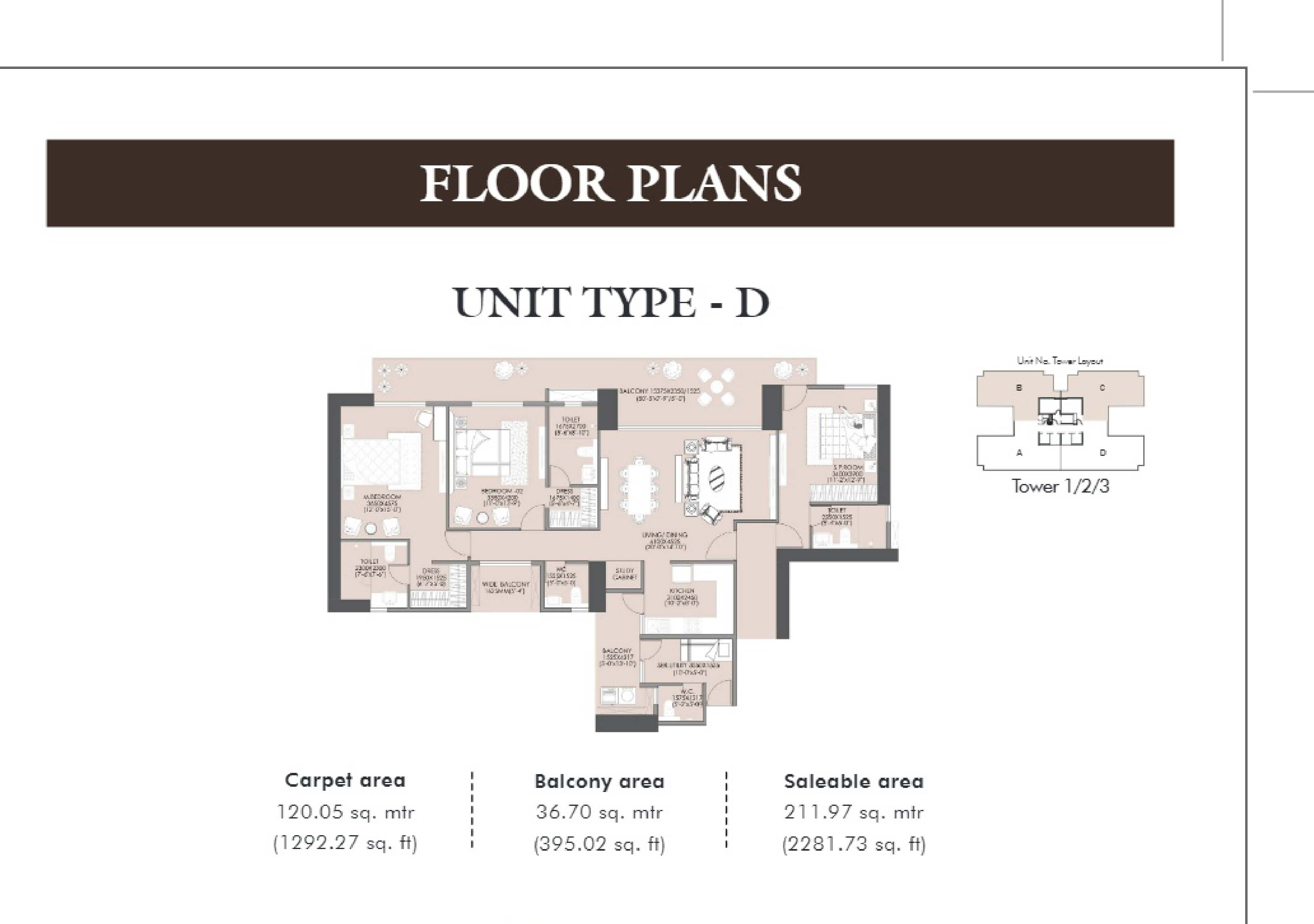 3 BHK floor plan variation 2