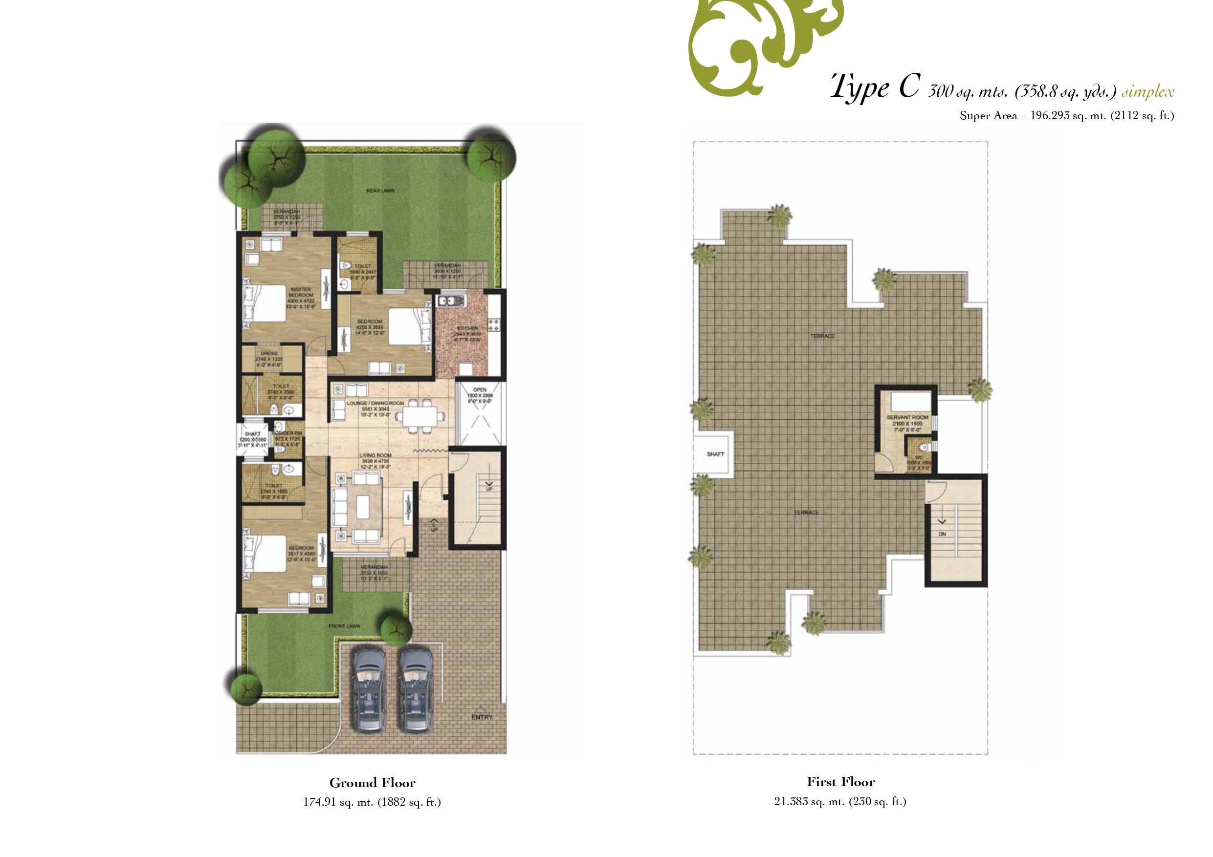 3bhk Duplex floor plan variation 2