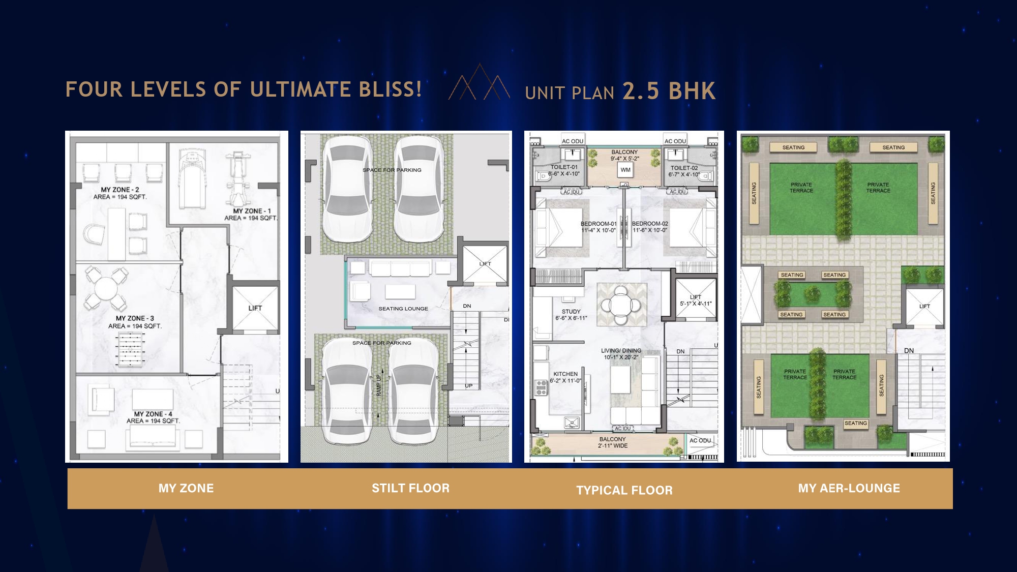2 BHK floor plan variation 3