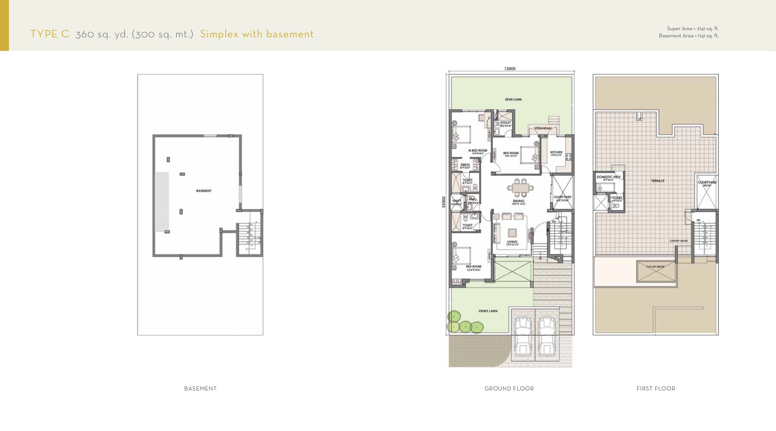 3bhk Duplex floor plan variation 3