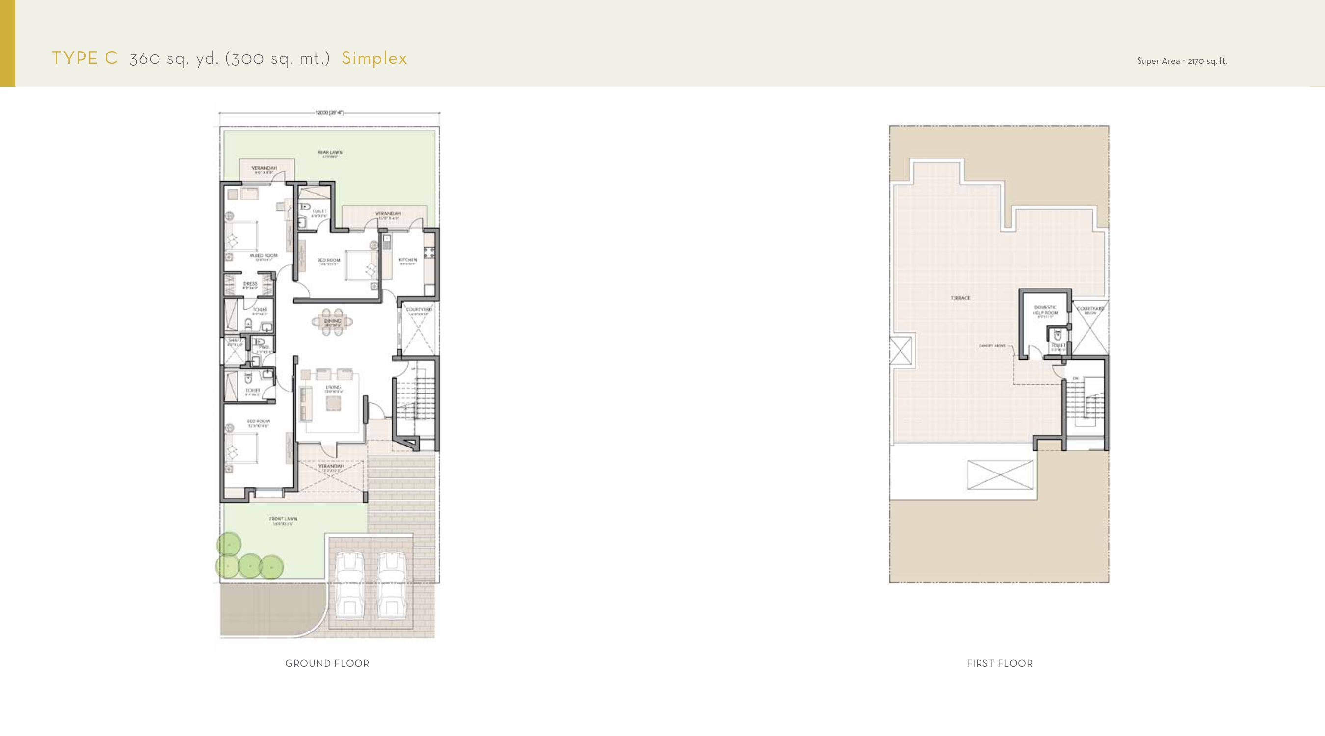3bhk Duplex floor plan variation 4
