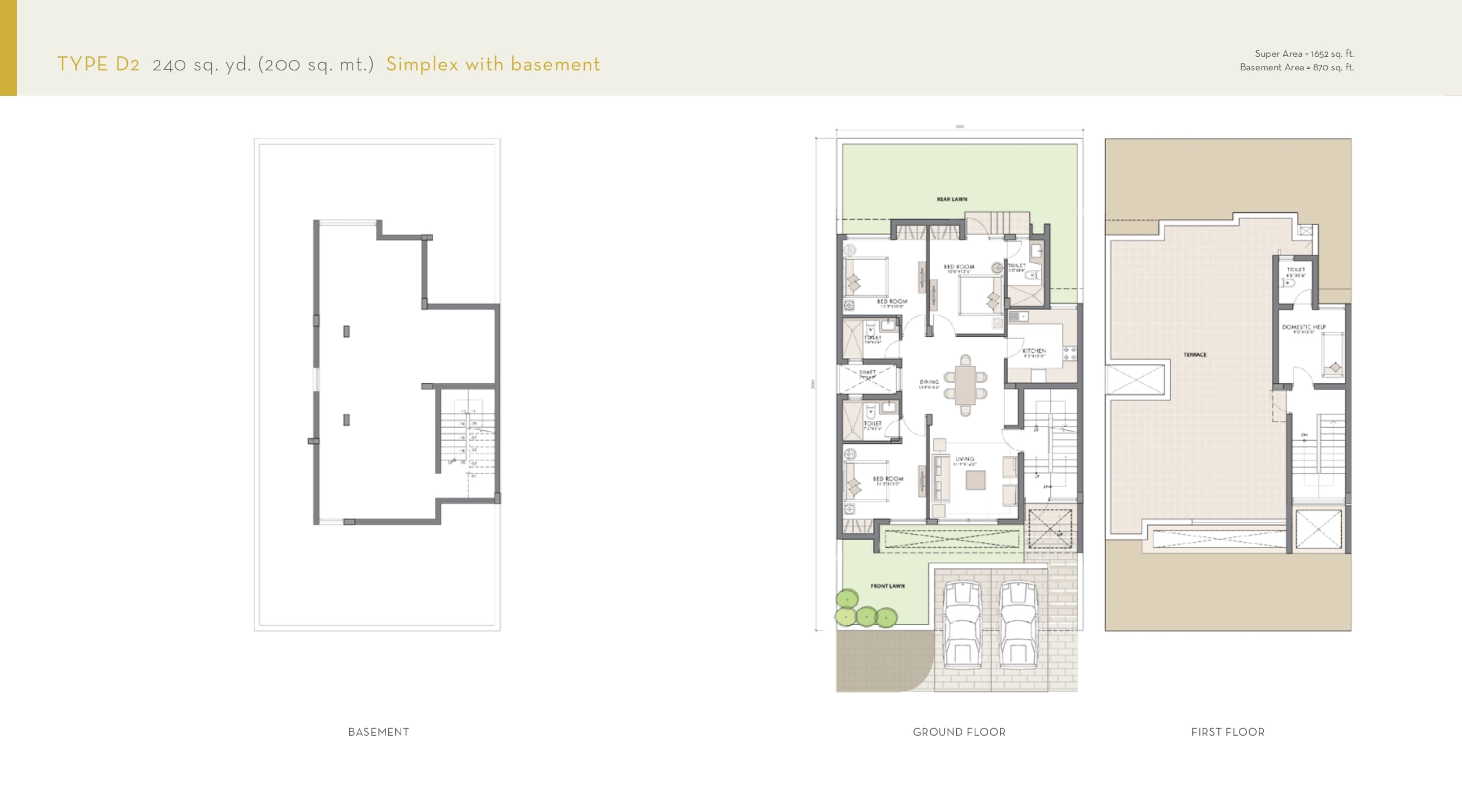3bhk Duplex floor plan variation 2