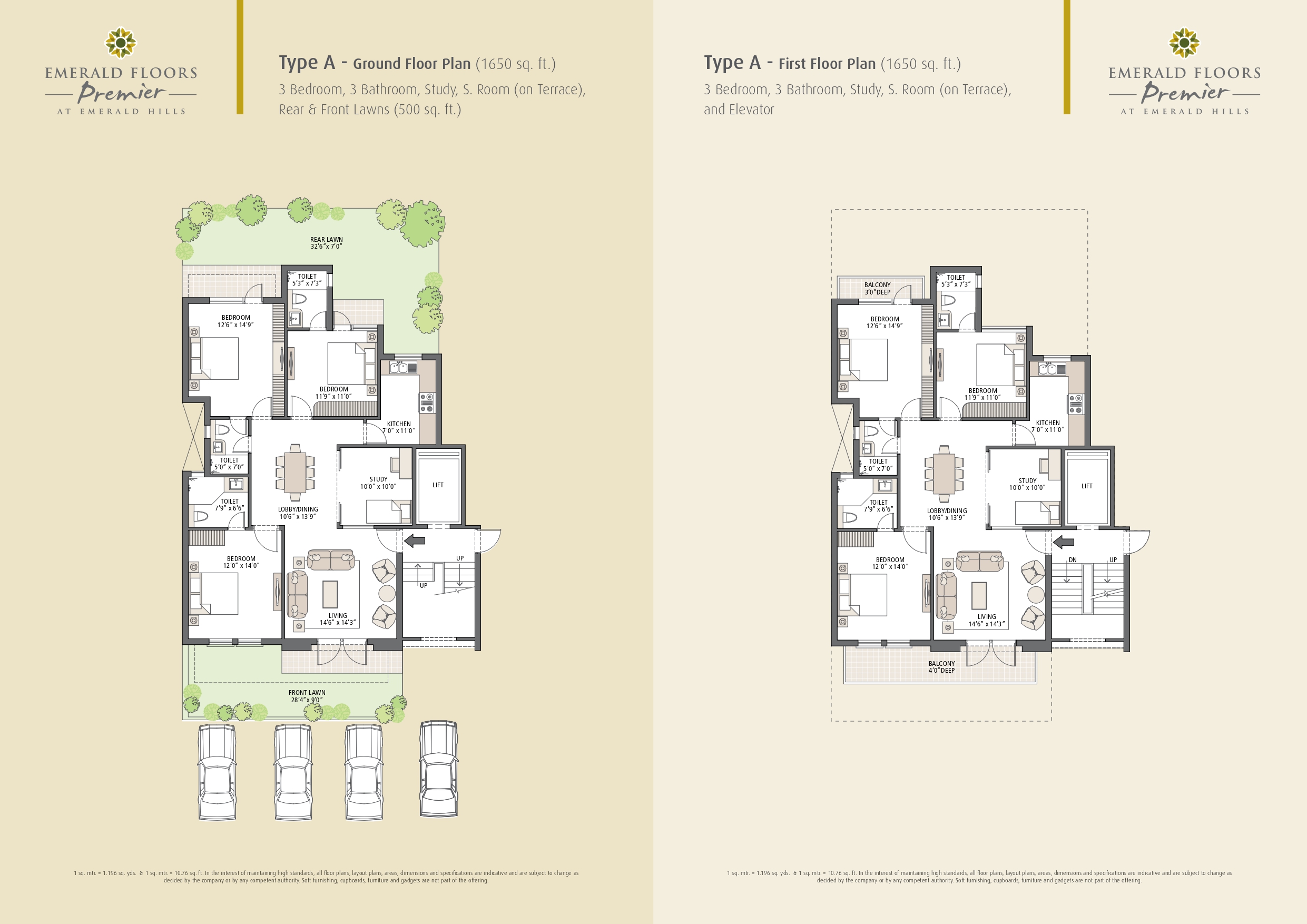 3 BHK floor plan variation 2