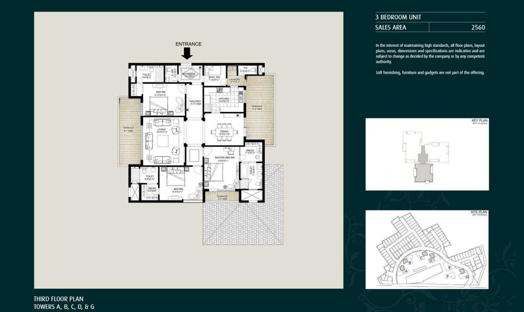 3 BHK floor plan variation 1